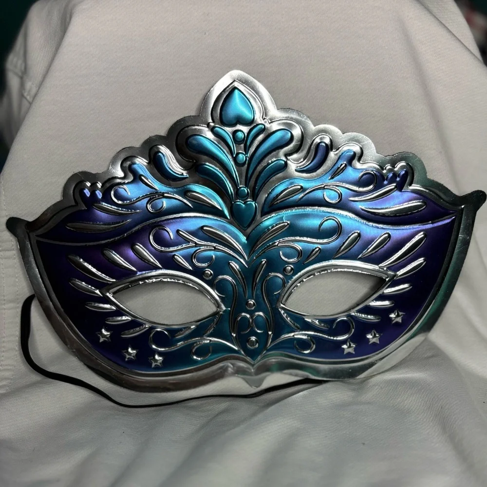 Blue and Silver Masquerade Mask